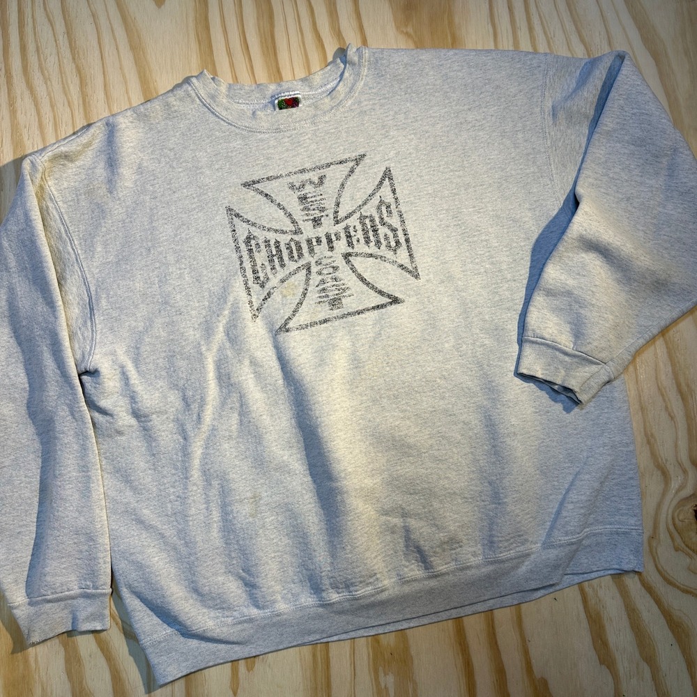 West Coast Choppers Mens XXL Gray Fruit of the Loom Super Cotton Sweatshirt
